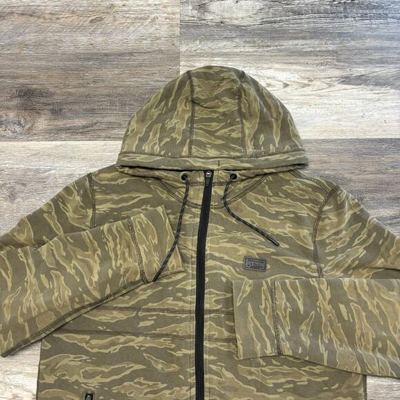 Abercrombie &‎ Fitch Green Camouflage Mens Small Full Zip Drawstring Camo Hoodie - Picture 2 of 8